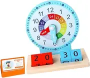 HEALSOPTHY 1Set Creative Wooden Clock for Educational Cognition Teaching Tool for Safe and Wood Material Encourages Thinking and Coordination Skills