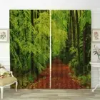 Red Bedding Nice Leaves 3D Curtain Blockout Photo Printing Curtains Drape Fabric