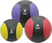 2kg + 4kg + 6kg Commercial Rubber Medicine Ball Set / Gym Fitness Exercise Ball