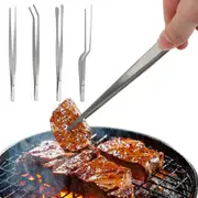 4PCS Stainless Steel BBQ Tongs Professional Food Tongs for Grilling Plating