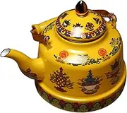 VERDANVERSE Ethnic Teapot Household Tea Serving Pot Enamel Kettle for Daily Use Health Safe Design for Home and Restaurant Tea Brewing