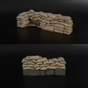 WAR PARK MINIATURES 1:30 WW2 DIORAMA WS042 SANDBAG WALL SET B