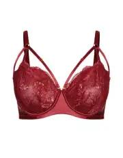 CITY CHIC Bra Size 18F / 40F Boudoir Strappy Lace Sexy Lingerie SOFT CUP