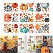 Thanksgiving Pumpkin And Maple Leaf Window Stickers – Double Static Cling
