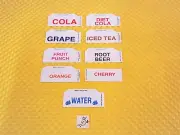 (9) COKE OR SODA VENDING MACHINE GENERIC VEND LABELS 1.5" x 3.25" / Free Ship!