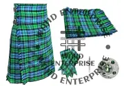 Scottish Men traditional Campbell Ancient tartan 8 Yard Kilt - Custom size kilt