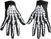 [NOLITOY] 1 Pair halloween skull gloves Costume Gloves road mountain skull gloves halloween Costume Accessories bike gloves mens motorcycle gloves mens men and women skeleton bone white