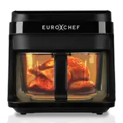 EUROCHEF 6.5L Electric Digital Airfryer with Glass Container, Black
