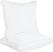 Utopia Bedding Bed Pillows for Sleeping, European Size, Set of 2, Cooling Hotel Quality, Gusseted Pillow for Back, Stomach or Side Sleepers (White)