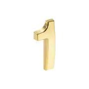 Self Adhesive House Number 1.97 Inch ABS Number 1 for Hotel Mailbox Gold Tone