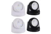 4Pcs Outdoor Safe Portable 360 Degree Battery Operated Motion Sensor Light For Walkways-Black And White