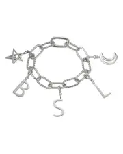 Jane Basch Cool Steel Stainless Steel Initial Charm Bracelet (A-Z)