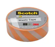 Scotch® Expressions Washi Tape 5/8" orange diagonal stripe or Pink Quatrefoil Nw