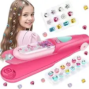 Hair Bedazzler Kit, Gift Girls 5 6 7 8 9 10 Years, Hair Accessories Girls Toy for DIY Hair Decoration, Hair Braiding Machine Girls with Reusable Colour Gemstones