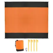 83"x78" Beach Blanket, Sand Proof Oversized Beach Mat, Orange-Mixed