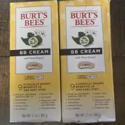 Burt's Bees BB Cream w Noni Extract Light 1.7 oz New in Box SPF 15 Lot Of 2
