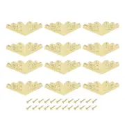 Metal Box Corner Protectors Edge Guard Protector 27 x 27 x 13mm Gold Tone 12pcs