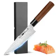 Plys Chef Knife 8 Inch Japanese Steel Damascus Kitchen Knife-Razor Sharp, Ver...