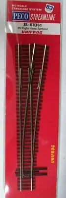 PECO SL-U8361 RIGHT HAND #6 TURNOUT CODE 83 NICKEL SILVER RAIL - UNIFROG