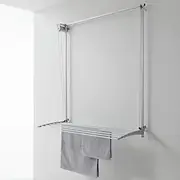 Wall Mounted Pulley Clothes Airer, Clothes Drying Rack, Vertical Drop Down Laundry Drying Rack in Aluminium and Steel (100)