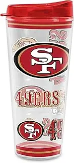 Rico Industries NFL San Francisco 49ers 22 oz Double Walled Insulated Tritan Mayhem Tumbler Cup Keeps Drinks Cold & Hot, USA Made