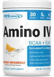 PEScience Amino IV BCAA & EAA Powder, Orange Dreamsicle, 60 Scoop, Essential Ami