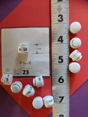 Small Mini WHITE Cord lock, Toggle, Craft Supplies, Drum Type, 10 Pack Set