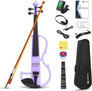 Vangoa Electric Violin 4/4 Full Size Silent Set for 4/4, Purple