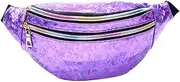 [SAFIGLE] Outdoor Waist Pouch Crossbody Bag Sequins Sling Bag for Ladies Pu Leather Fashionable Dazzling Reflective Travel Essential