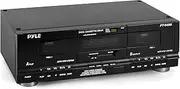 Pyle Dual Cassette Deck [Double Cassette Tape System] Audio Mixtape Recording | CrO2 Tape Selector | High-Speed Dubbing Rack Mount (PT649D)
