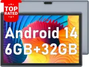 10 Inch Android 14 Tablet PC 6GB RAM 32GB ROM Dual Camera Wifi-6 Bluetooth Full