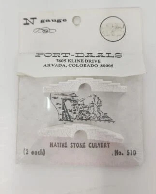 Port - Daals N Scale Stone Culvert Gray 2pcs Model Train #510 U101