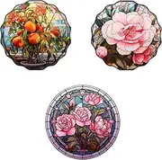 5.9 inch Acrylic Suncatcher, Window Hanging Nature Round Sun Catcher,for Home Decor Forest Stained/Window Decor Wall Art for Home Office Decoration