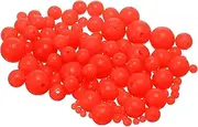 uxcell Fishing Beads Glow Soft Plastic Fishing Bait Eggs Lure Rigs Accessories, 3/4/5/6/7/8/10/12 mm Fit for Saltwater Freshwater - Round (800 Pack, Red)