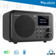 Audizio Milan Black DAB+ Digital Clock Radio BT FM Battery Powered