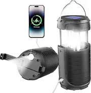 QAUYYW Solar Camping Lantern, LED Lights, 5000mAh Waterproof, Rechargeable, Emergency, Hiking, Campsites