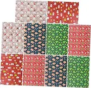 PLAFOPE 10pcs Xmas Present Wrapping Papers Party Craft Wrapping for Book Covers Paper Smooth Surface Diy Craft Random Style