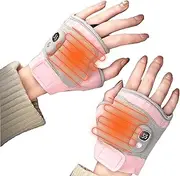 Rechargeable Heated Gloves - Warm Fingerless Winter Gloves USB Heated Gloves,Rechargeable Hand Warmer Touchscreen Portable Writing Gloves for Outdoor