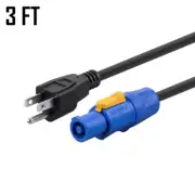 3FT Neutrik Cable powerCON NAC3FCA to NEMA 5-15P Power Connector 16AWG