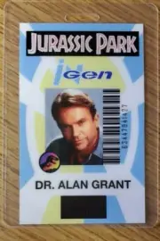 Jurassic Park ID Badge-Ingen Dr. Alan Grant costume prop cosplay