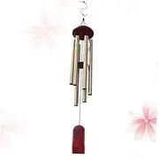 FONDOTIN Aluminum Tuned Wind Chime Multi-Tube Relaxing Tones Wooden Base Outdoor Decor