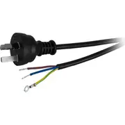DOSS 23PB100 10A 3 Core Mains Lead - 2M Bare Wire Power Lead Black 10A 3-Pin Au Plug 10A 3 CORE