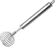 Hoement Stainless Steel Spiral Egg Beater Hand Whisk Kitchen Mixer for Eggs and Milk Tea Comfortable to Use Cooking Tool