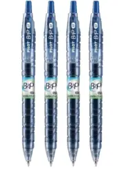 Pilot B2P Bottle Pen Lot/4 Gel Roller 0.7mm Fine Blue Office School Recycled