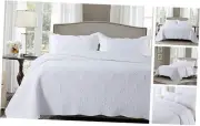 Oversized Bedspread Quilt Sets - 3 Piece Oversized King-111"x106" White