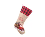 C330 Christmas Truck Pattern Socks Gift Bag Christmas Candy Bag Christmas Decoration Pendant for Christmas Party