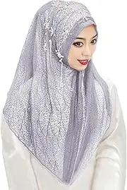 Beisto Muslim Hijab Head Wrap Scarf One Piece Hijab Rhinestone Hijab Scarf Shawl Wrap Hijab Turbans for Women Instant Hijab