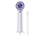 Handheld Fan USB Rechargeable Small Desk Fan Portable Cooling Cooler Fan For Travel Mini Fan Handy Fan With Power Bank - Purple