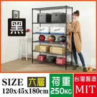 在飛比找momo購物網優惠-【BuyJM】超荷重黑烤漆加強型120x45x180CM六層