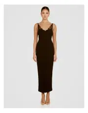 [Pilgrim] Myah Lace Trim Gown in Black